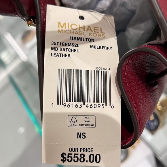 MICHAEL KORS HAMILTON MEDIUM SATCHEL MULBERRY COLOR - Picture 14 of 16